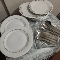 بشقاب پلوخوری قاشق و چنگال شیرینی خوری