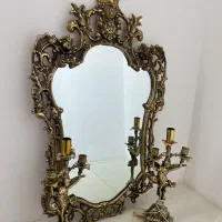 آینه و شمعدان برنز
