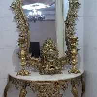 برنجی آینه وشمعدان