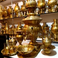 itfy6gvسماور زغالی cyt آفتاب برنجی ذغالی fy7uv