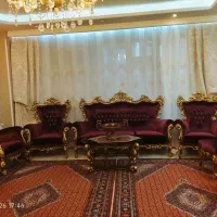 مبل ۹ نفره با چوپ راش و پارچه ترک مناسب جهاز