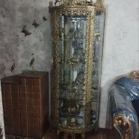 ست برنجی بوفه ساعت آیینه شمعدان گلدان و...