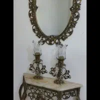 آئینه و شمعدان برنز