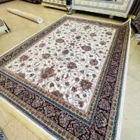 فرش افشان سفید و فیلی ۱۲ متری اکبند هراج سید ضیاء
