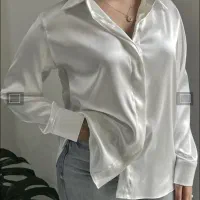 شومیز ساتن دگمه مخفی زارا