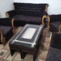 فروش یک دست مبل رویه مخمل قهوه ای