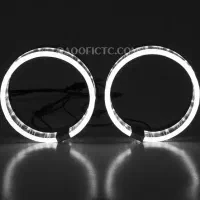 حلقه نئون چراغ جلو گلس سفید