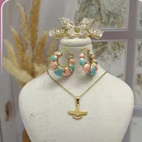 گرنبند گوشواره و گل سر سه تکه ی زیبا