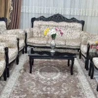 مبل استیل ۹نفره بامیز عسلی وجلومبلی