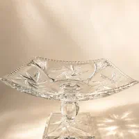 میوه خوری پایه دار کریستال لهستان طرح خورشیدی