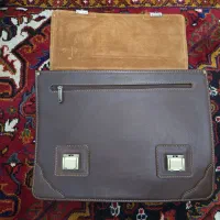 کیف چرم اداری قهوه ای|کیف، کفش، کمربند|ری, جوانمرد قصاب|دیوار