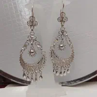 گوشواره نقره ملیله کاری اصفهان کد ۴۷۴ طرح قشقایی|جواهرات|اصفهان, مولوی|دیوار