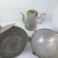 ست قابلمه و نیم قابلمه چدنی و کتری عتیقه|کلکسیون اشیاء عتیقه|سبزوار, همت|دیوار