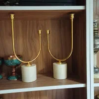 ست شمعدانی پایه سنگی