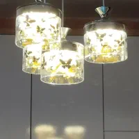 لوستر زیبا و کریستالی سه کنتاکی سه رنگ