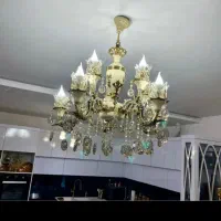 لوستر ۱۰ شعله تمام برنج