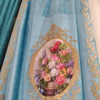 دو عدستک مخمل ی جفت پرده مخمل تور کتیبه|پرده، رانر، رومیزی|رشتخوار, |دیوار