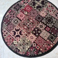 قالیچه گرد پچ‌وُرک خاص و مدرن، مناسب دکوراسیون شیک