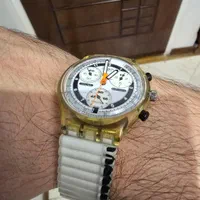 ساعت swatch سواچ بند کشی شب نما مدل ۱۹۹۷ یخی