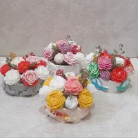 مینی باکس شمع گل و گلدان سنگ مصنوعی