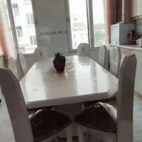 فوری صندلی و میز ناهارخوری ۸ نفره سفید براق