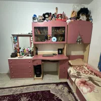 سرویس تخت کمد میز تحریر دراور نوجوان دخترانه