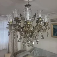 لوستر برنجی 6 شاخه 12 شعله