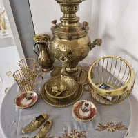 اینه شمعدان برنز لوستر و سماور