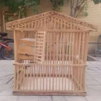 ققس تمام چوبی بزرگ همراه با لونه|لوازم جانبی حیوانات|شیراز, شهرک گلستان|دیوار