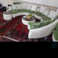 مبل ال لوبیایی ۸ نفره با ۲ صندلی و جلو مبلی