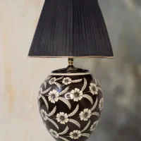 آباژور رومیزی نقاشی زیرلعابی