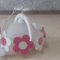لوستر ودیوارکوب و چراغ خواب ست دخترانه سفید صورتی|لوستر و چراغ آویز|کرج, عظیمیه|دیوار
