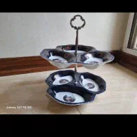 ظرف پزیرایی دو طبقه سرمه ای خارجی