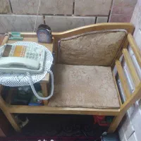 میز تلفن چوبی