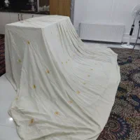 پرده کتون نخ گلدوزی شده|پرده، رانر، رومیزی|مشهد, حسابی جنوبی (شهرک غرب)|دیوار