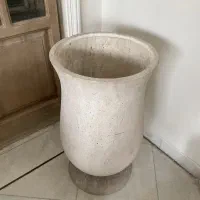 خمره گلدان سنگی یک تیکه با درب