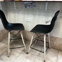صندلی پلاستیکی چوبی دوعدد