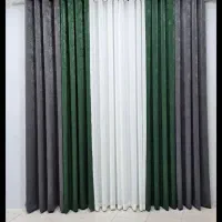 پرده مینی مال مخمل پانچی حریر ساده شاین