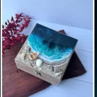 فروش جعبه سینی رزینی دریایی شمع|صنایع دستی و سایر لوازم تزئینی|سیرجان, |دیوار