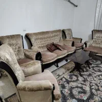 مبل تعداد هفت نفر سالم از چوب نراد بامیز عسلی