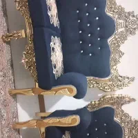 مبلمان سلطنتی ۷نفره نوباتاج طلایی جنس چوب گردو|مبلمان خانگی و میز عسلی|سبزوار, توحیدشهر|دیوار