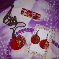 ست گردنبند و گوشواره و گیره سر یلدایی