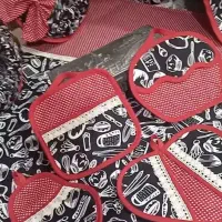 دوخت سرویس آشپزخانه و پرده پانچ حرفه ای|پرده، رانر، رومیزی|جهرم, |دیوار