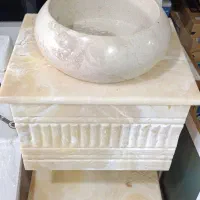 روشویی سنگ طبیعی کاسه روکار و توکار، شیرآلات
