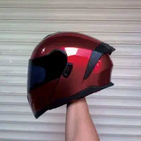 کلاه کاسکت فک متحرک قرمز|قطعات یدکی و لوازم جانبی|رشت, دروازه لاکان|دیوار