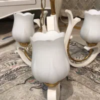 لوستر سه شاخه سفید طلایی|لوستر و چراغ آویز|تهران, پردیسان|دیوار