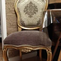 صندلی استیل و عسلی حصیری