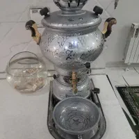 سماور گازی شبنم تمیز بهمراه کاسه و سینی