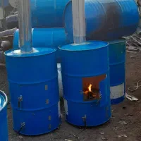 تولید بخاری بشکه ای هیزمی  پایهدار باکیفیت بالا