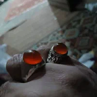 دوتا انگشتر عقیق کهنه یمنی طوقدار قدیمی